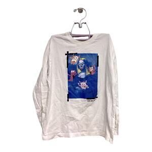 Off White Boys Long Sleeve Monster Lisa Mona Lisa Long Sleeve Kids Shirt SIze 8